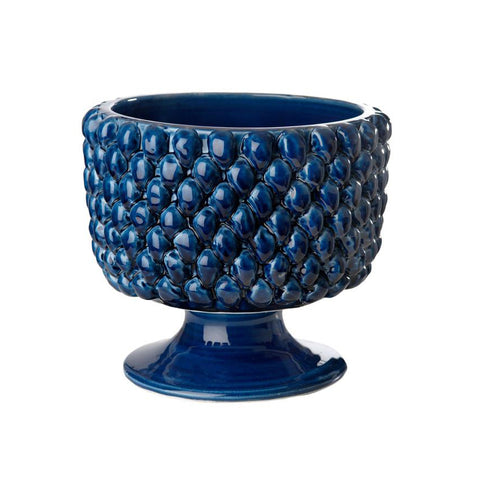 Pinecone Blue Ceramic Planter, Small