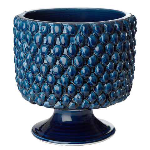 Pinecone Blue Ceramic Planter, Large