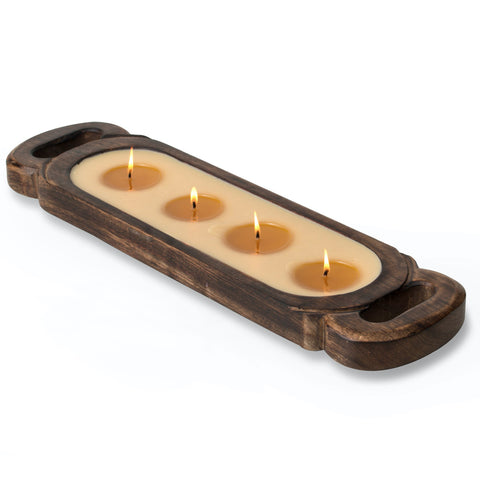 Himalayan “Ginger Patchouli” Wood Candle Tray, Medium