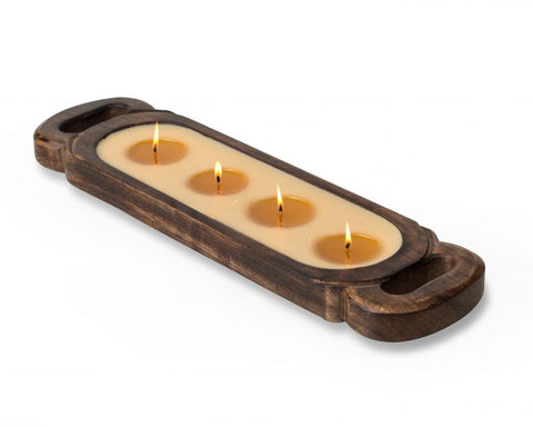 Himalayan “Orange Grove” Wood Candle Tray, Medium