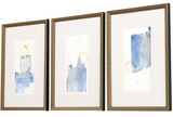 Blue Abstract Framed Prints/Set of 3