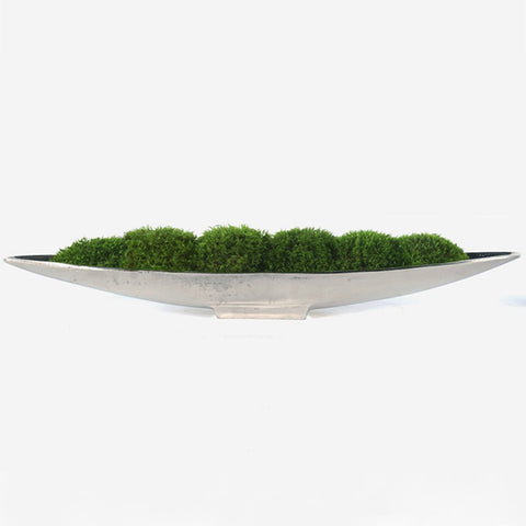 Faux Moss Mound in Wood Bowl
