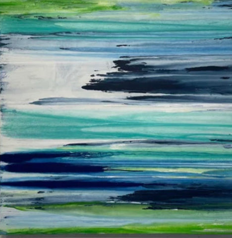 48x48 original Artwork Blue & Green Abstract